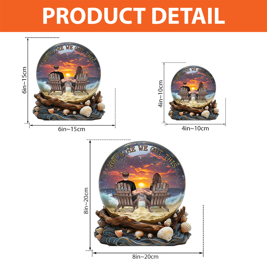 Du und ich, wir schaffen das – personalisierte Acrylplakette in individueller Form für Paare