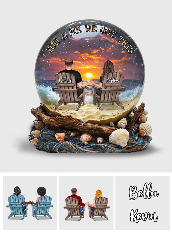 Du und ich, wir schaffen das – personalisierte Acrylplakette in individueller Form für Paare