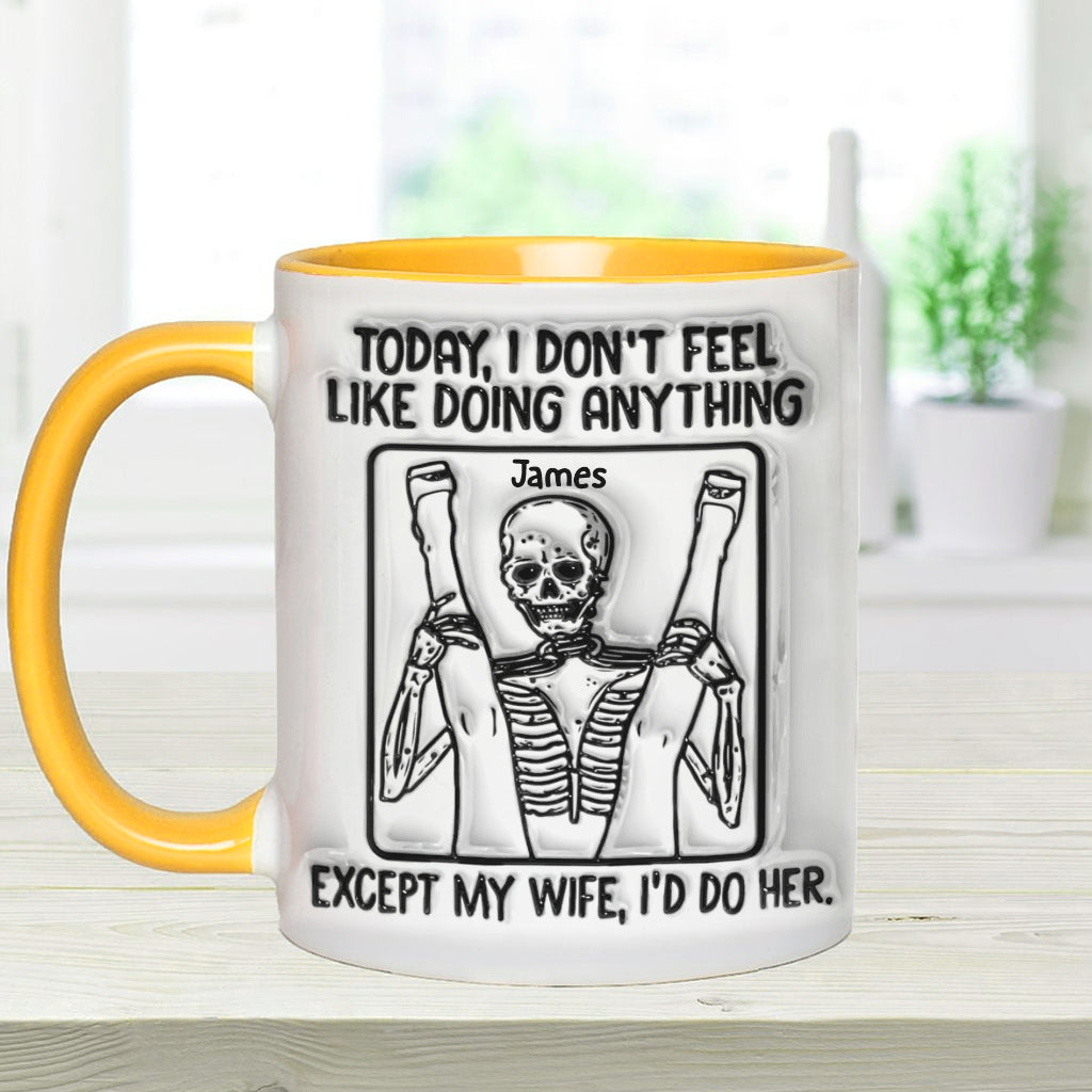 Heute habe ich zu nichts Lust – personalisierte Tasse mit Totenkopf-Akzent