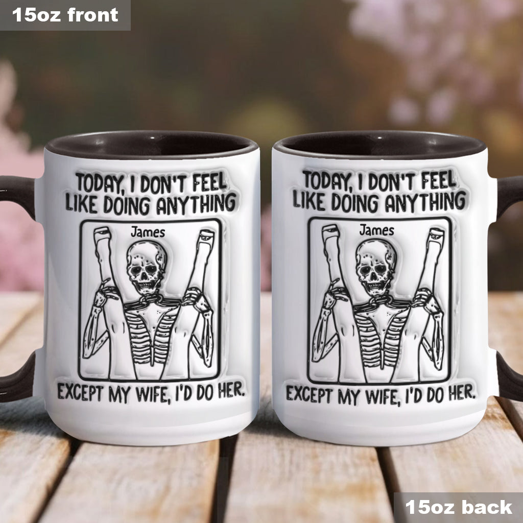 Heute habe ich zu nichts Lust – personalisierte Tasse mit Totenkopf-Akzent