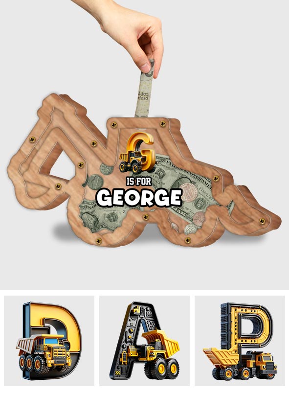 LKW-Spardose für Kinder – Personalisierte Spardose aus Holz für Kinder