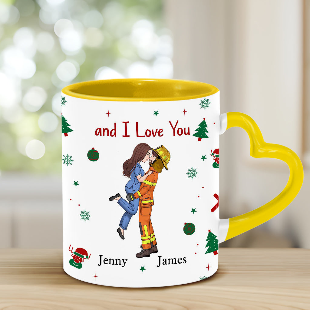 I Appreciate You Believe In You I'm Proud Of You - Personalized Couple Heart Handle Mug