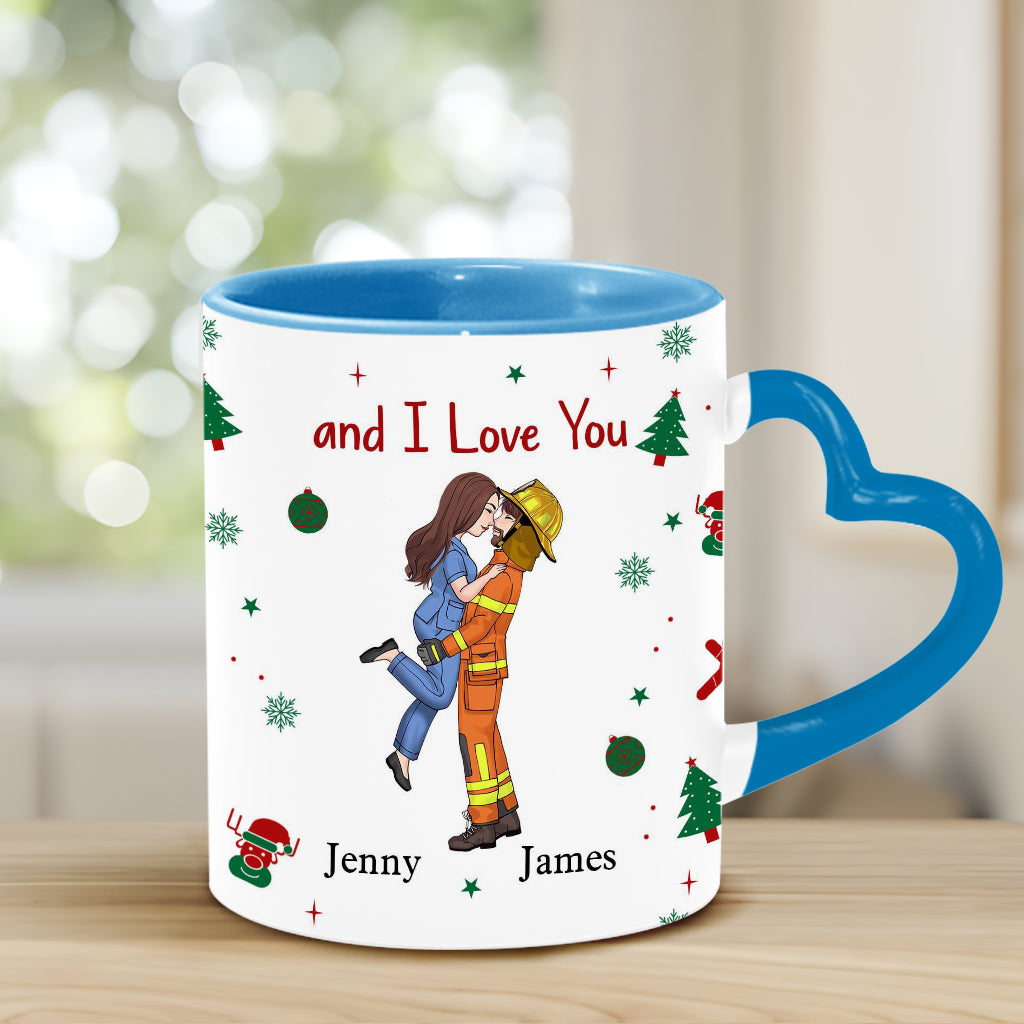 I Appreciate You Believe In You I'm Proud Of You - Personalized Couple Heart Handle Mug