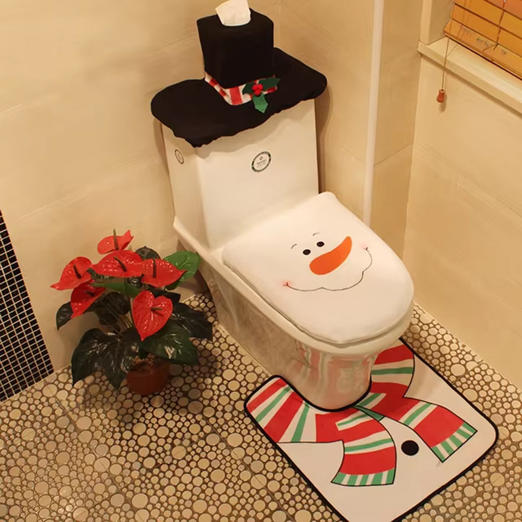 Weihnachtliche Toilettensitzbezüge