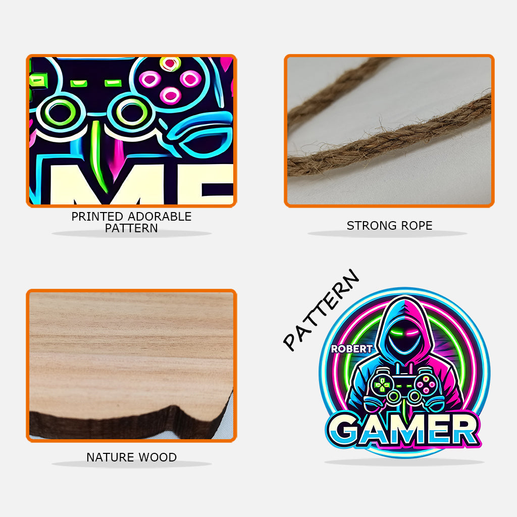 Echter Gamer – Personalisiertes Videospiel-Holzschild in individueller Form