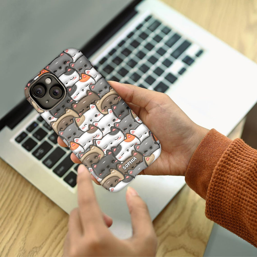 Ja, ich brauche all diese Katzen – personalisierte Handyhülle mit Katzenmotiv