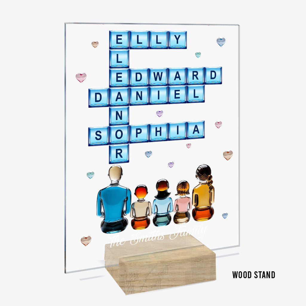 Für immer Familie – Personalisierte transparente Acryl-Familienplakette