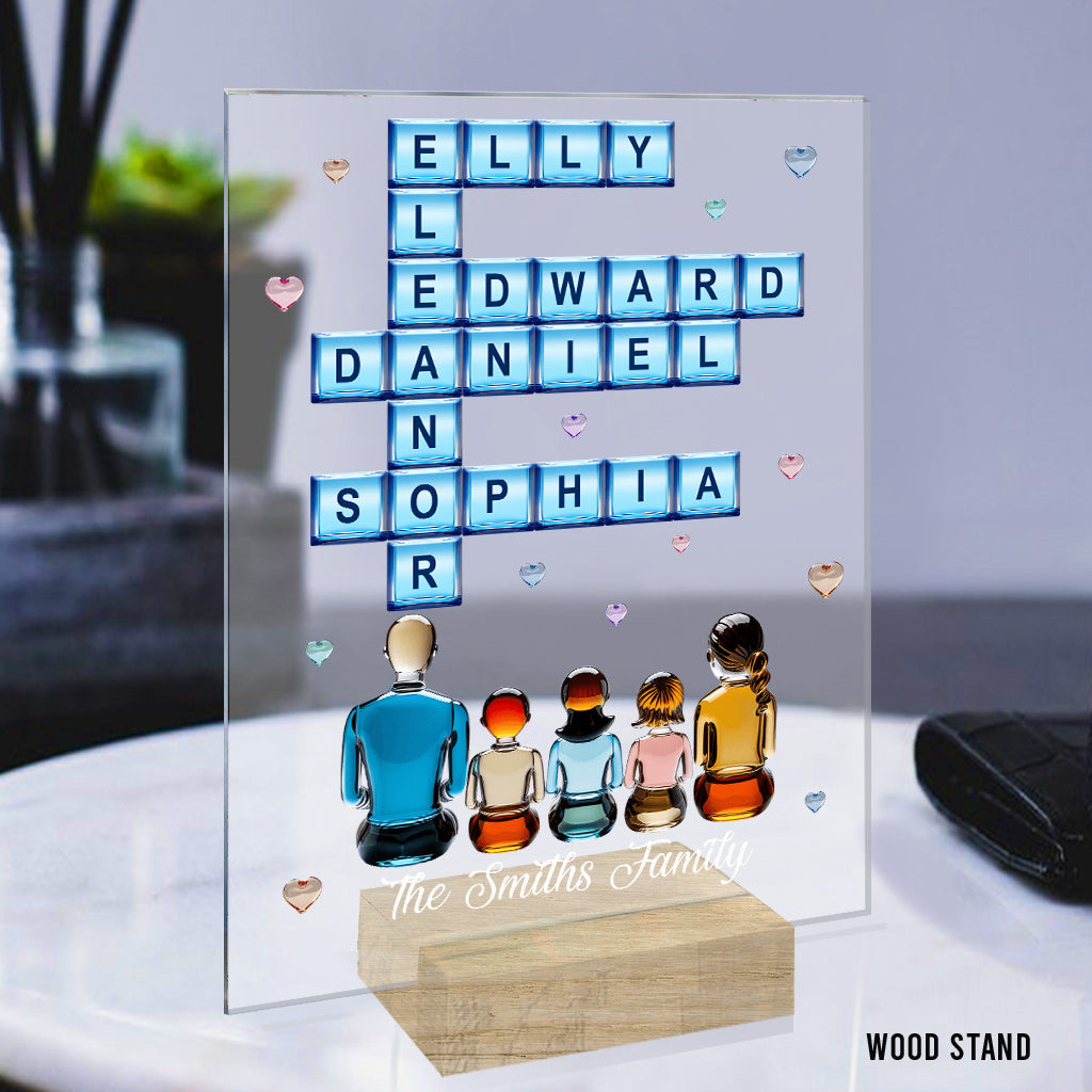 Für immer Familie – Personalisierte transparente Acryl-Familienplakette