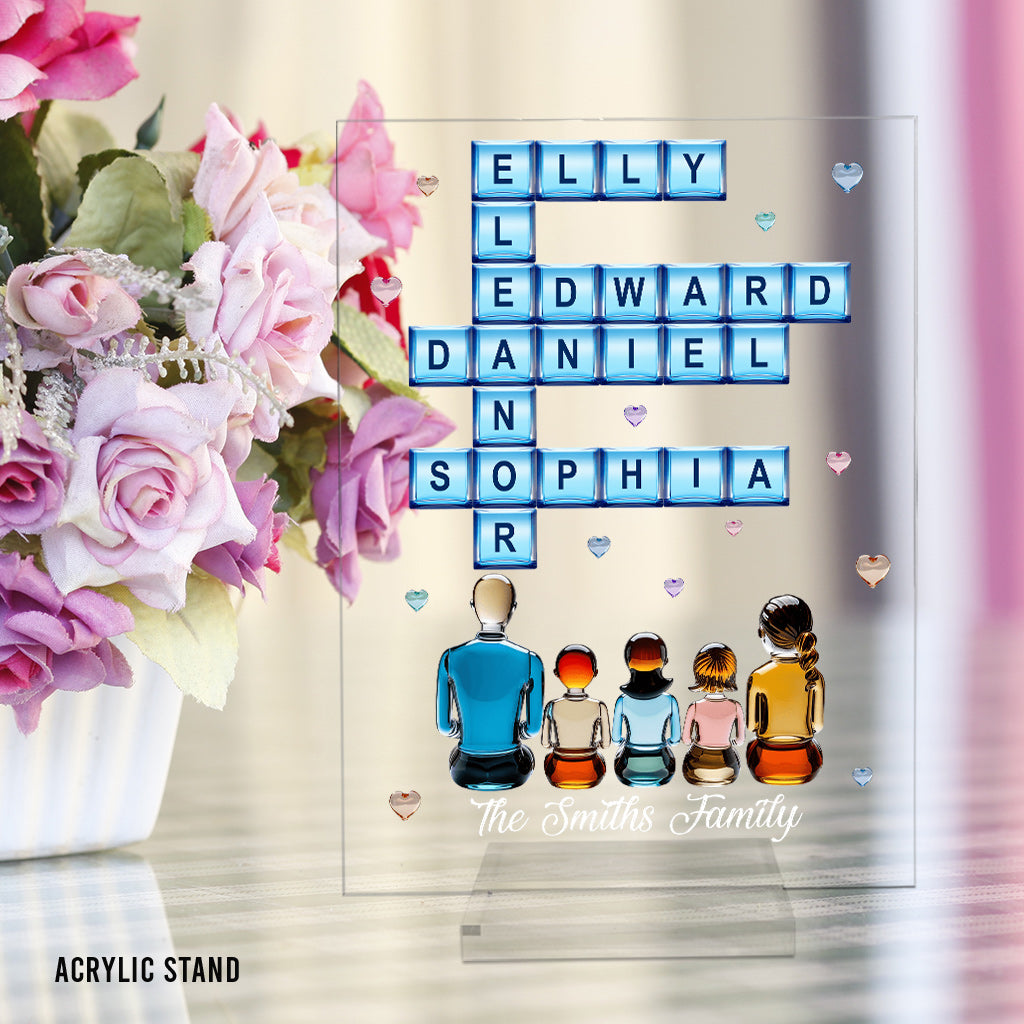 Für immer Familie – Personalisierte transparente Acryl-Familienplakette