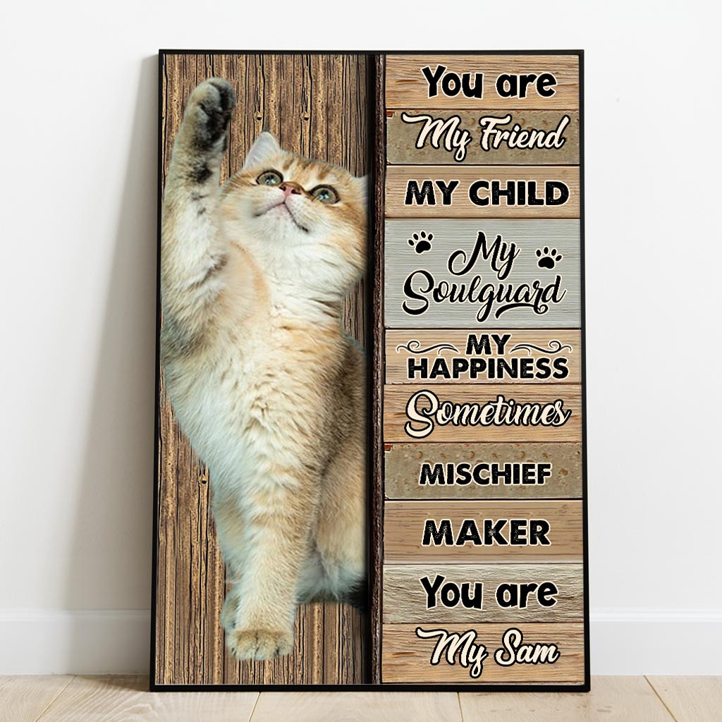 Ich gehöre dir – Personalisierte Katzenleinwand und Poster