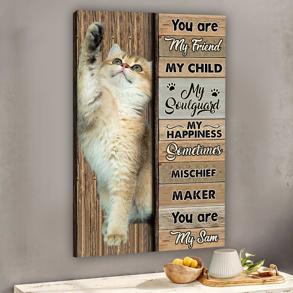 Ich gehöre dir – Personalisierte Katzenleinwand und Poster
