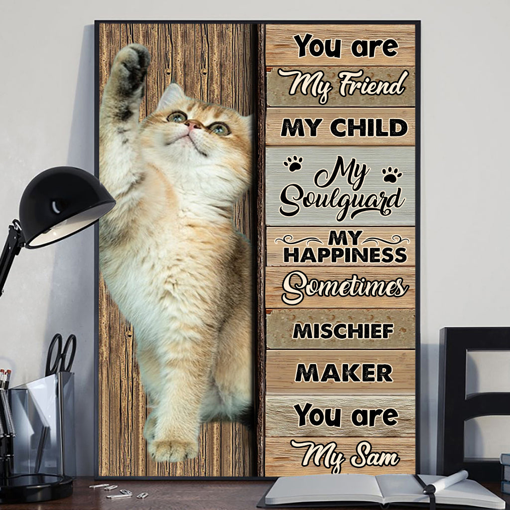 Ich gehöre dir – Personalisierte Katzenleinwand und Poster