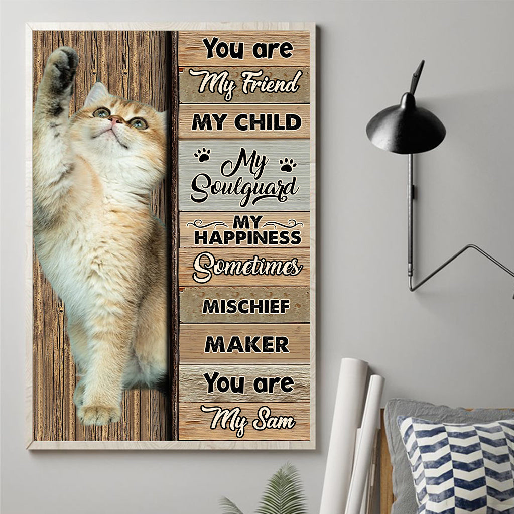 Ich gehöre dir – Personalisierte Katzenleinwand und Poster