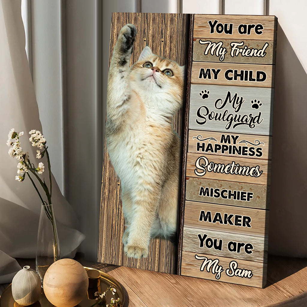 Ich gehöre dir – Personalisierte Katzenleinwand und Poster