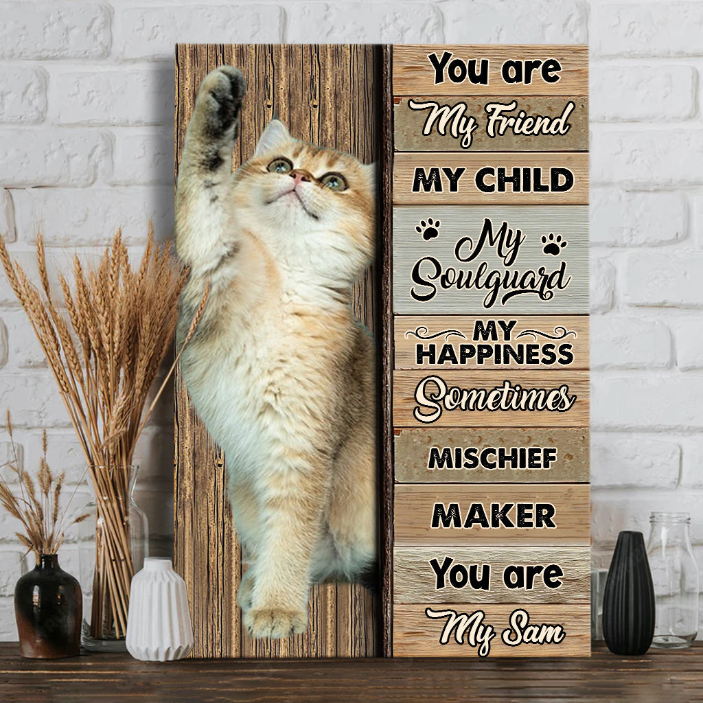 Ich gehöre dir – Personalisierte Katzenleinwand und Poster
