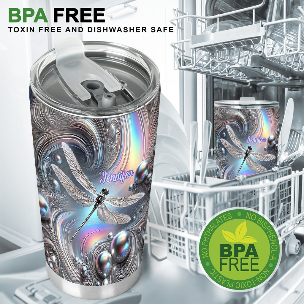 Wunderschöne Libelle – personalisierter Libellen-Trinkbecher
