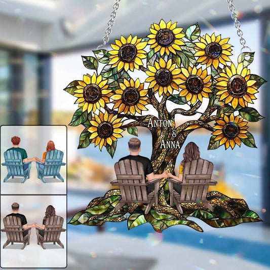 You & Me - Personalized Couple Window Hanging Suncatcher Ornament