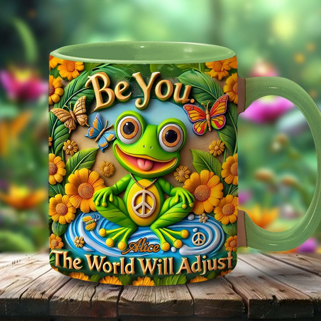 Be You. The World Will Adjust - Personalized Hippie Accent Mug
