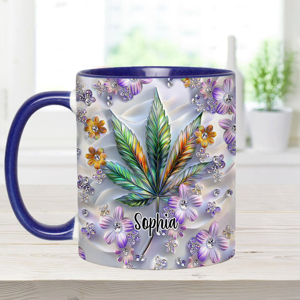 Schönes Blatt - Personalisierte Tasse mit Cannabis-Akzent