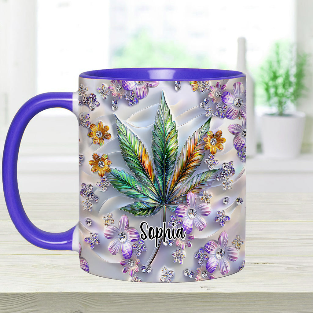 Schönes Blatt - Personalisierte Tasse mit Cannabis-Akzent