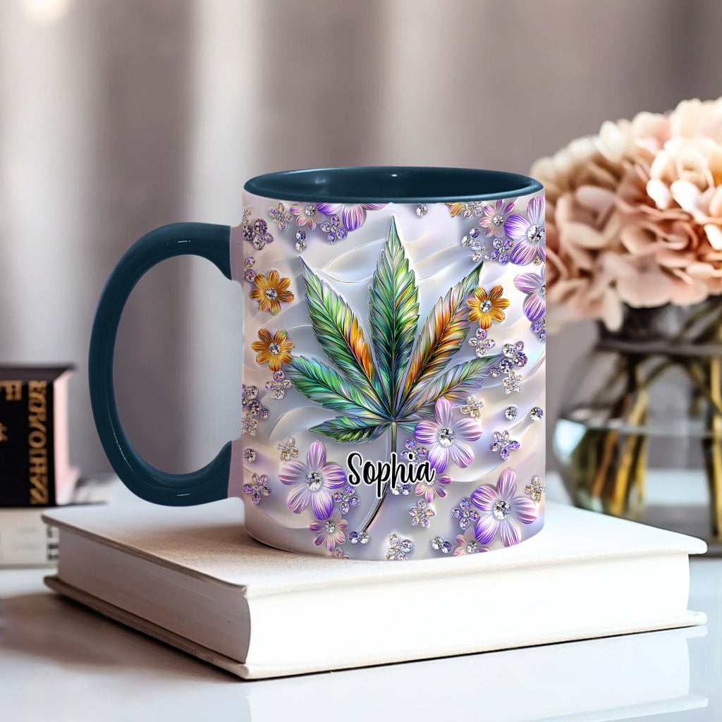 Schönes Blatt - Personalisierte Tasse mit Cannabis-Akzent