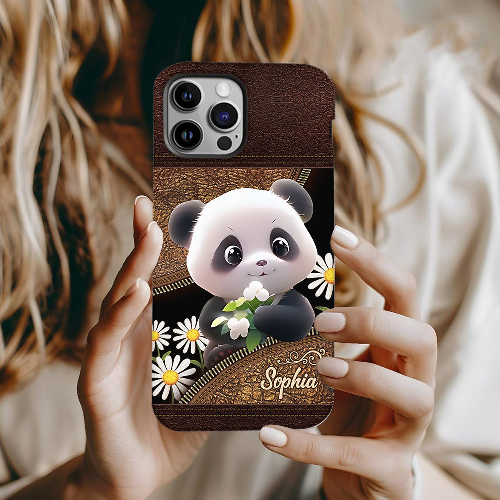 Einfach ein Mädchen, das Pandas liebt – Personalisierte Handyhülle mit Panda-Motiv