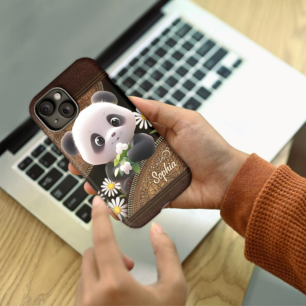 Einfach ein Mädchen, das Pandas liebt – Personalisierte Handyhülle mit Panda-Motiv