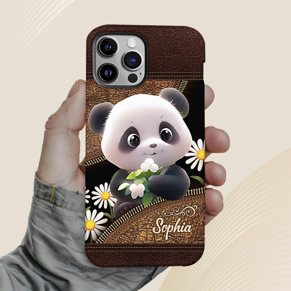 Einfach ein Mädchen, das Pandas liebt – Personalisierte Handyhülle mit Panda-Motiv