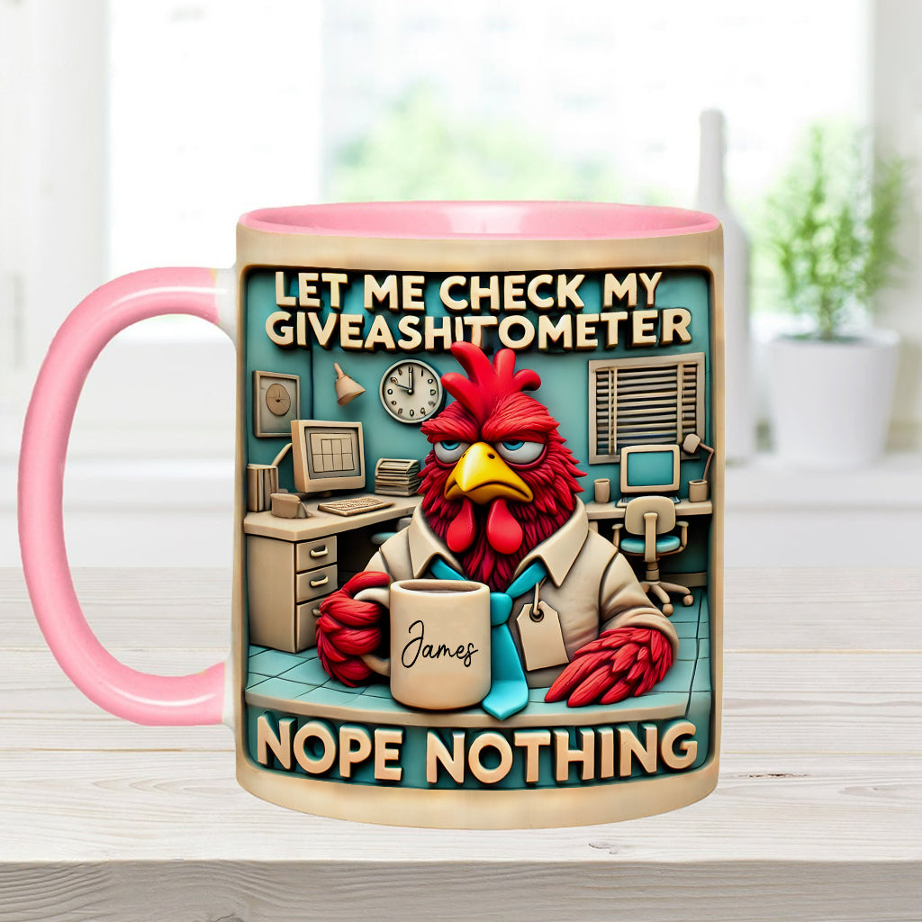 Let Me Check My Giveashitometer Nope Nothing - Personalized Colleague Accent Mug