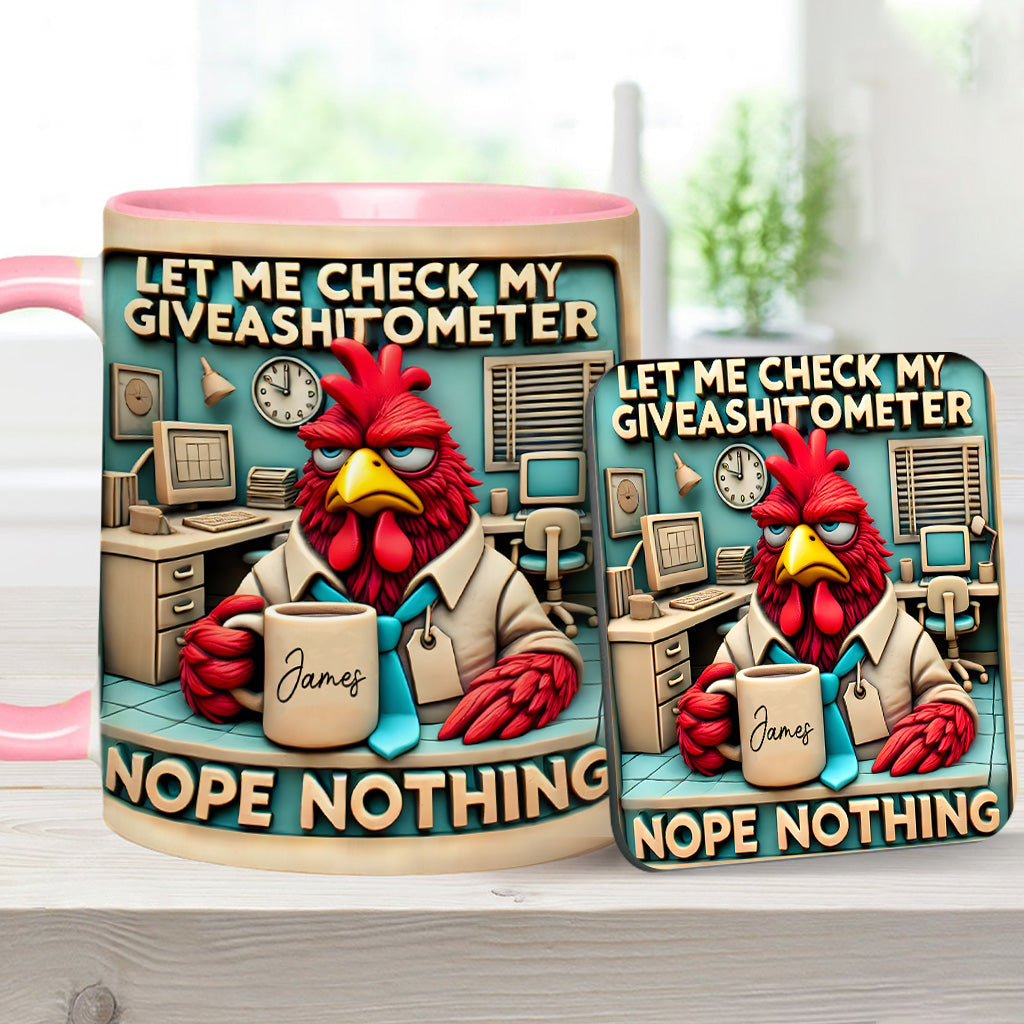 Let Me Check My Giveashitometer Nope Nothing - Personalized Colleague Accent Mug