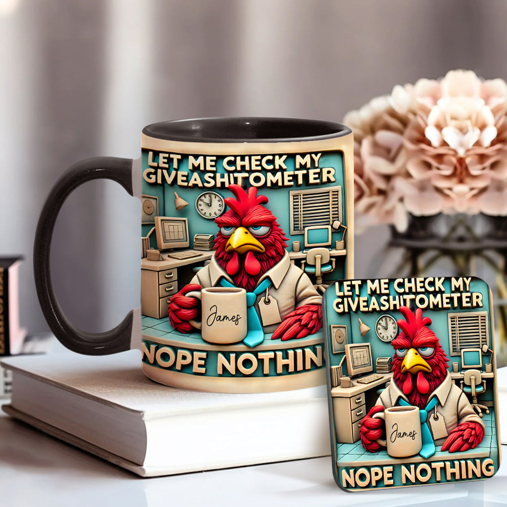 Let Me Check My Giveashitometer Nope Nothing - Personalized Colleague Accent Mug