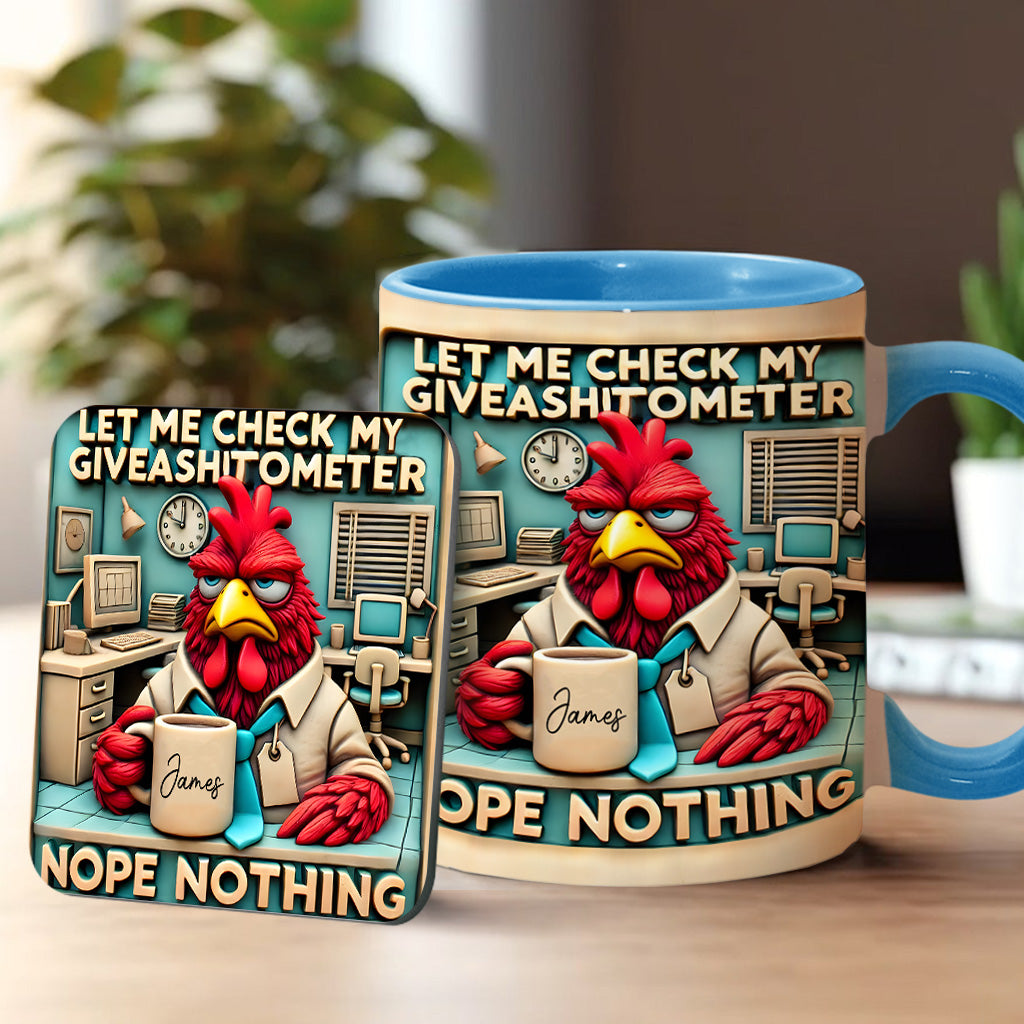 Let Me Check My Giveashitometer Nope Nothing - Personalized Colleague Accent Mug