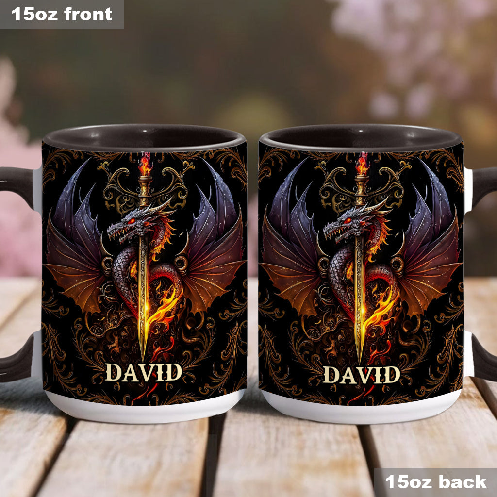 Herz eines Drachen – Personalisierte Tasse mit Drachenmotiv