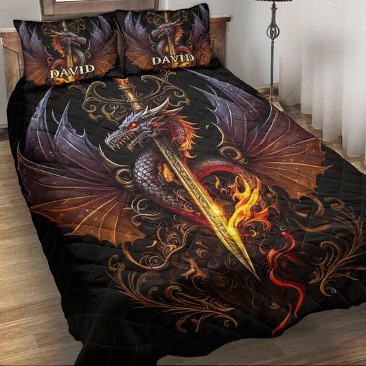 Heart Of A Dragon - Personalized Dragon Quilt Set