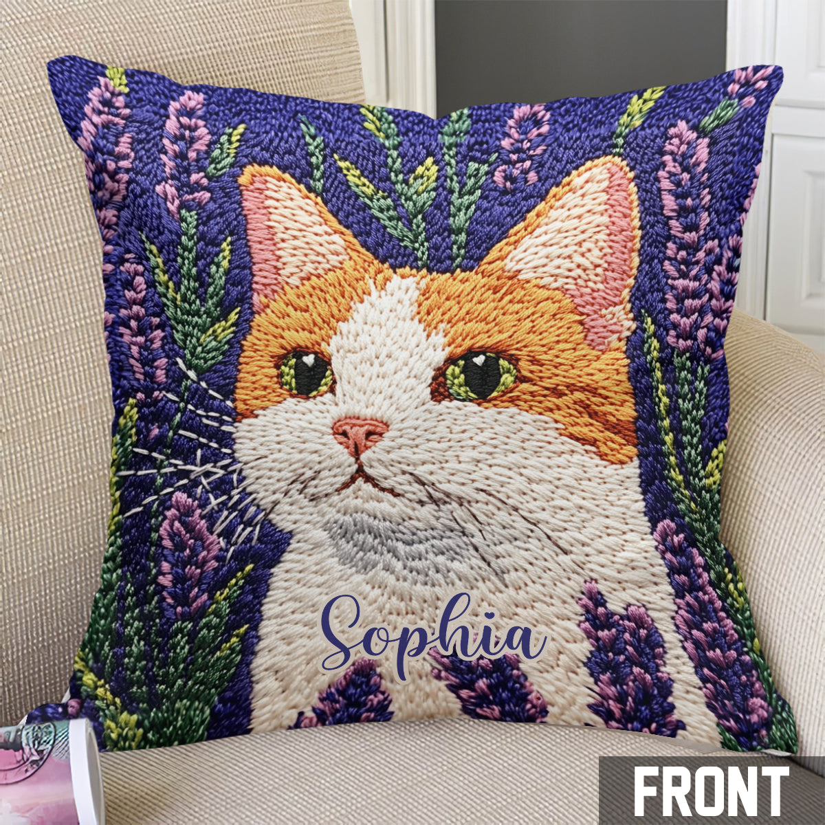 Dreamy Cat - Personalized Cat Throw Pillow