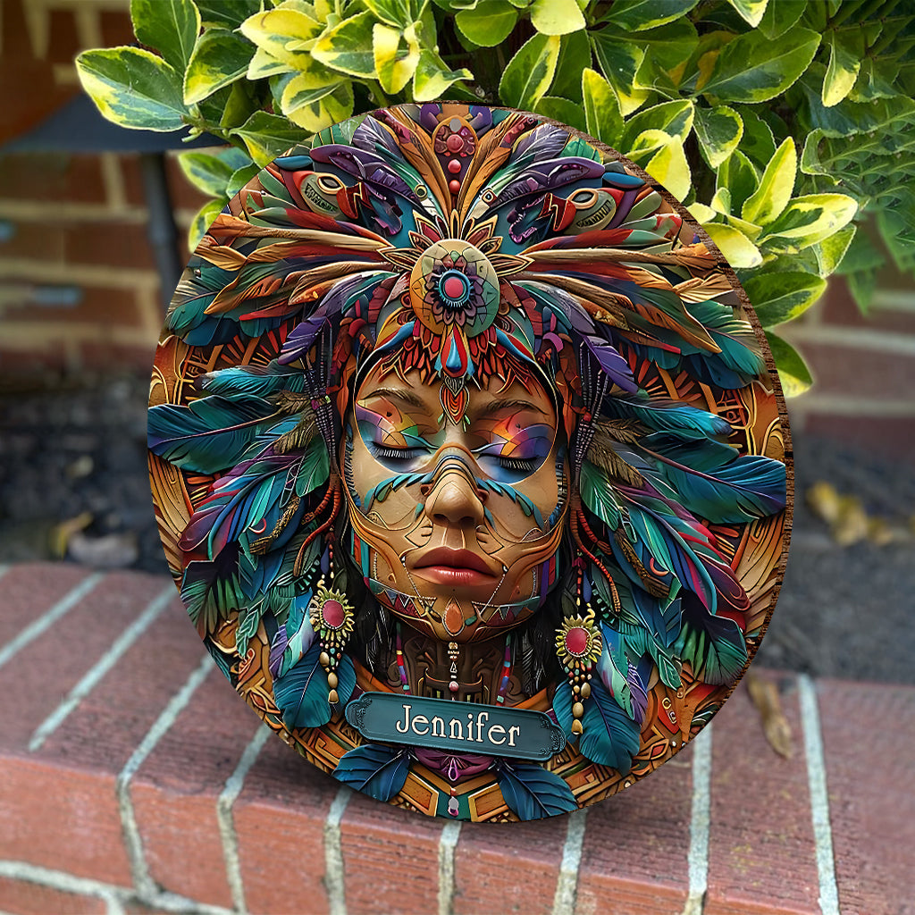 Hippie Soul – Personalisiertes rundes Hippie-Holzschild