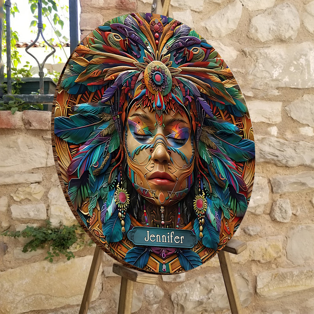 Hippie Soul – Personalisiertes rundes Hippie-Holzschild
