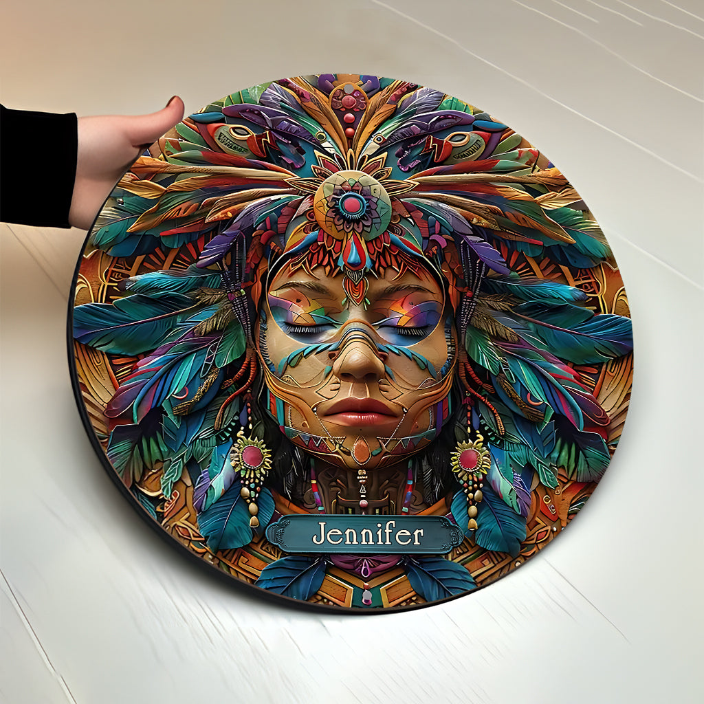 Hippie Soul – Personalisiertes rundes Hippie-Holzschild