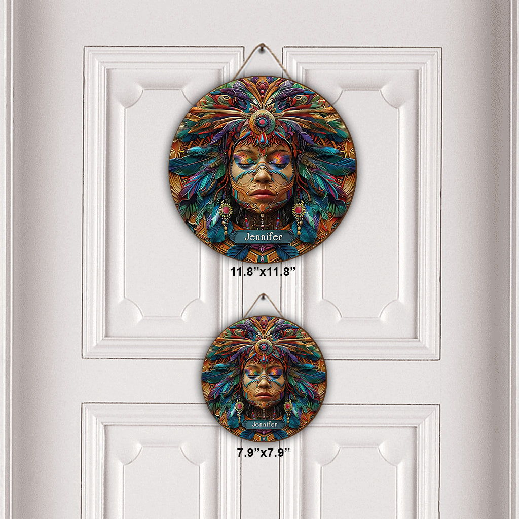 Hippie Soul – Personalisiertes rundes Hippie-Holzschild