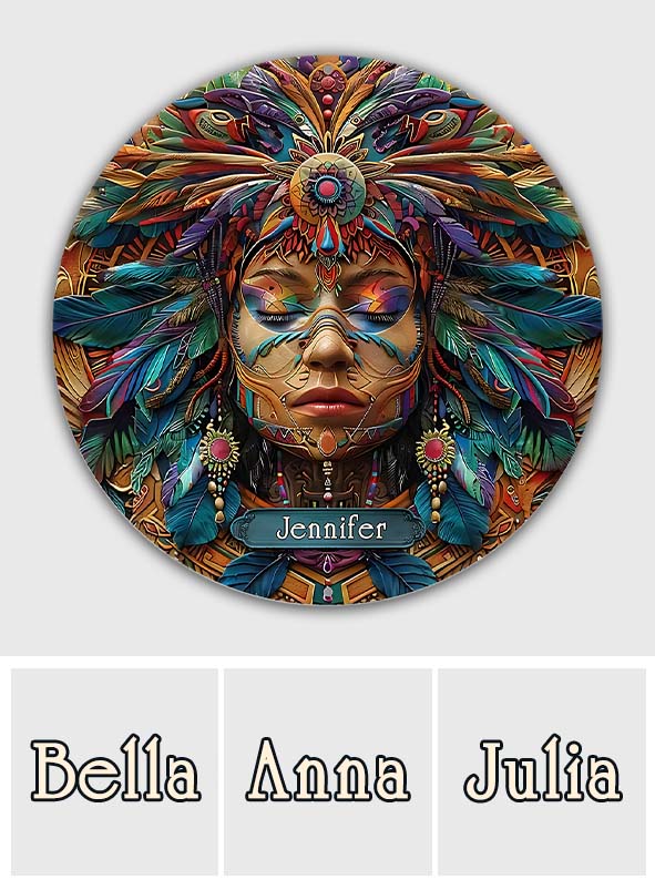 Hippie Soul – Personalisiertes rundes Hippie-Holzschild