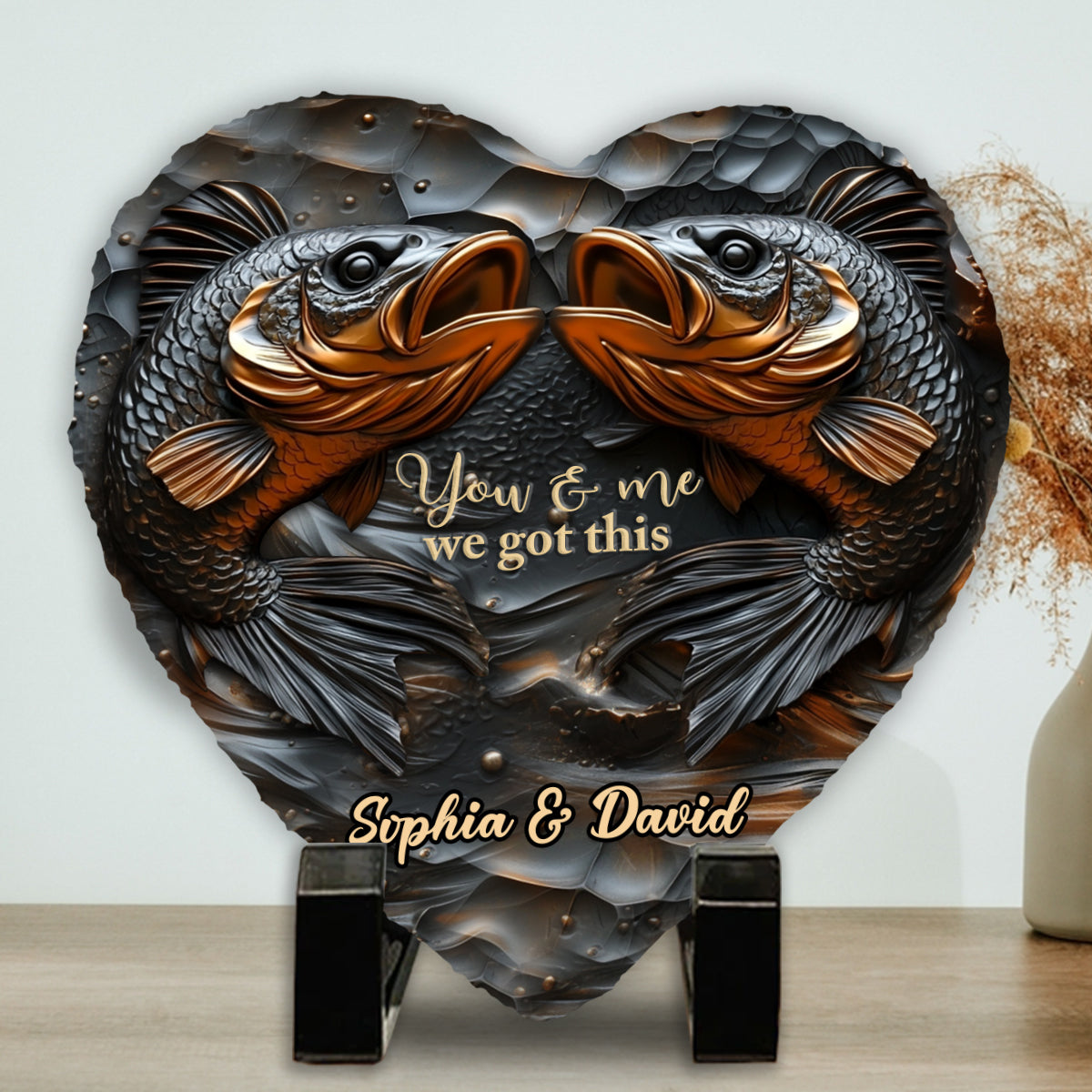 Angel-Liebe - Personalisierter Angel-Herzstein