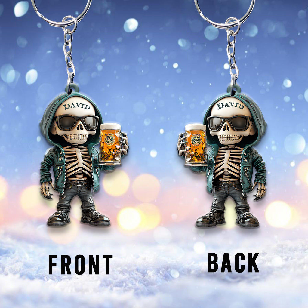 Coole Typen trinken Bier – Personalisierter Bier-Schlüsselanhänger