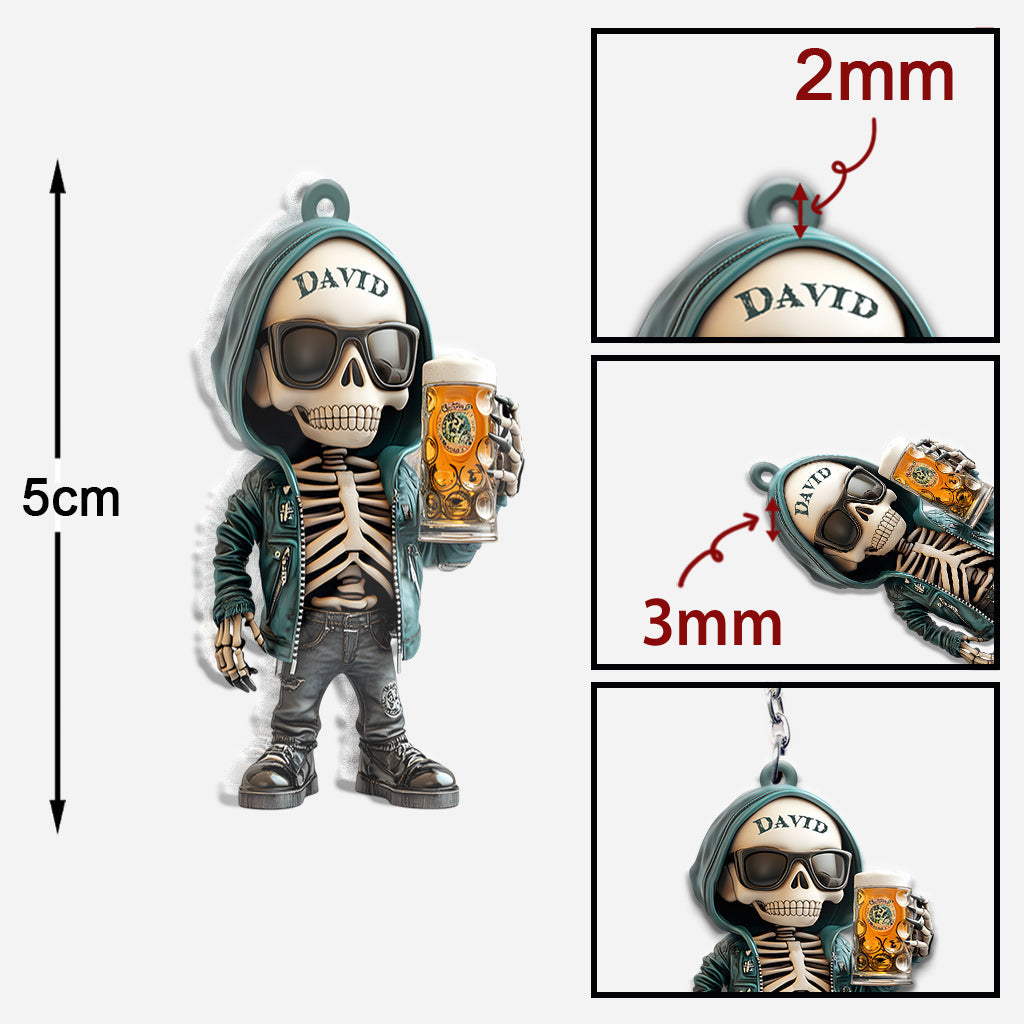 Coole Typen trinken Bier – Personalisierter Bier-Schlüsselanhänger