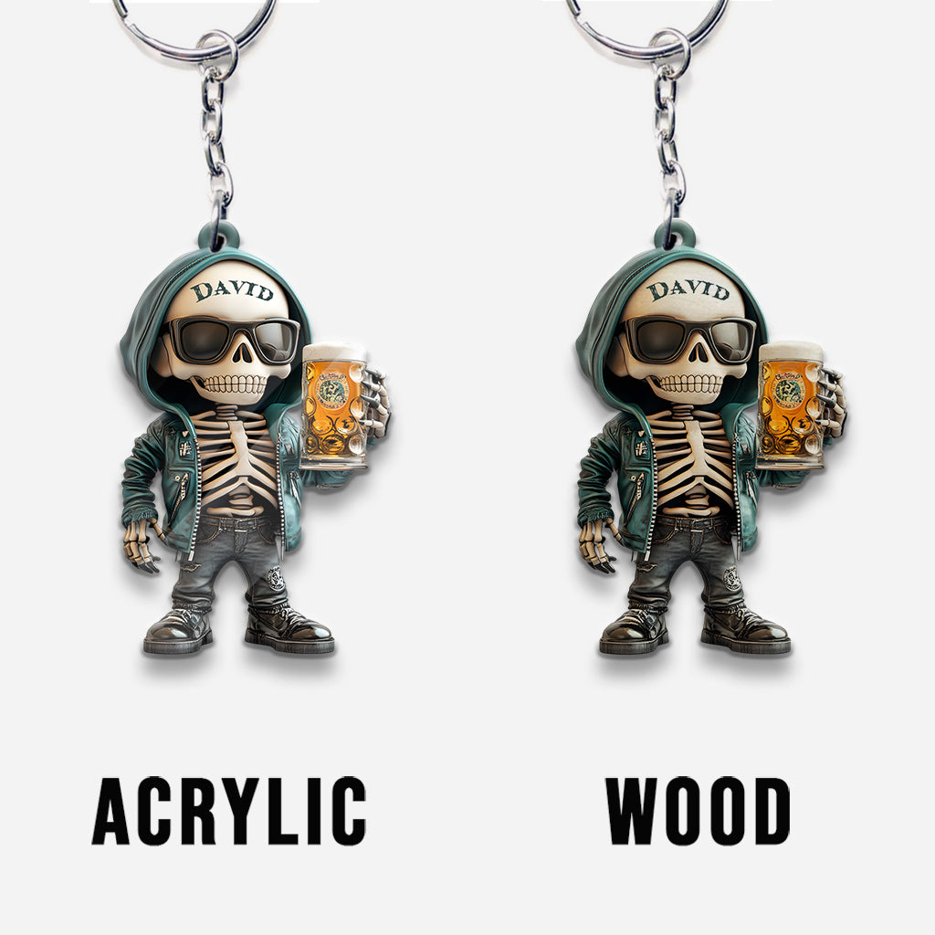 Coole Typen trinken Bier – Personalisierter Bier-Schlüsselanhänger