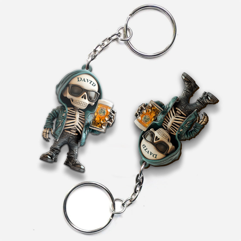 Coole Typen trinken Bier – Personalisierter Bier-Schlüsselanhänger