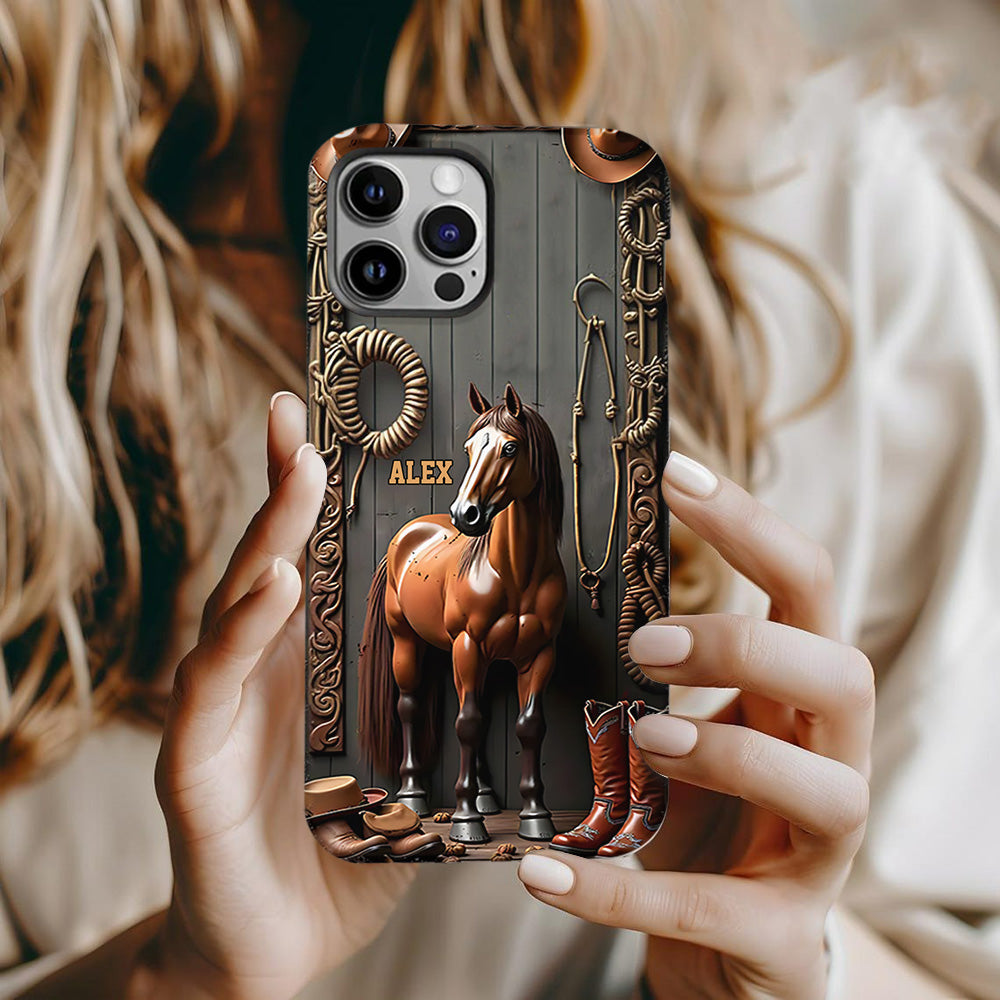 Love Horses - Personalized Horse Full Print Phone Case