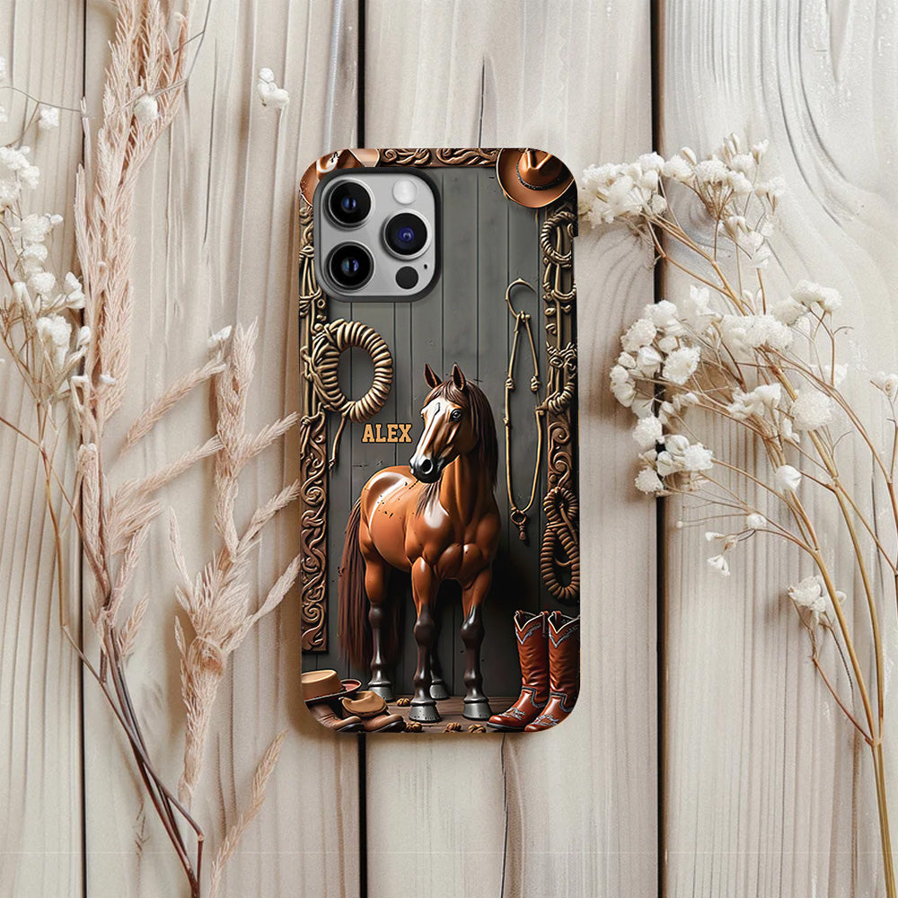 Love Horses - Personalized Horse Full Print Phone Case