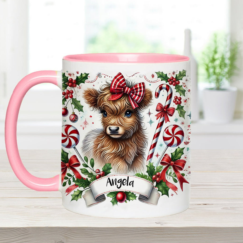 Cute Highland Cow - Personalized Accent Mug