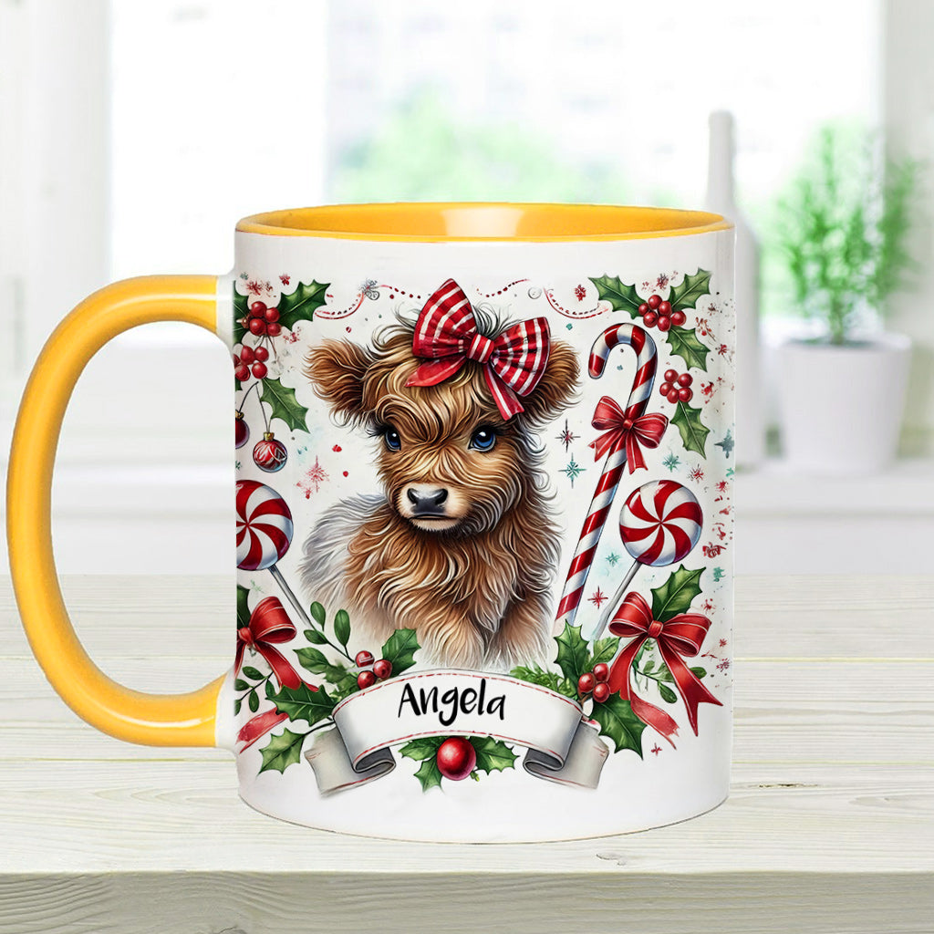Cute Highland Cow - Personalized Accent Mug