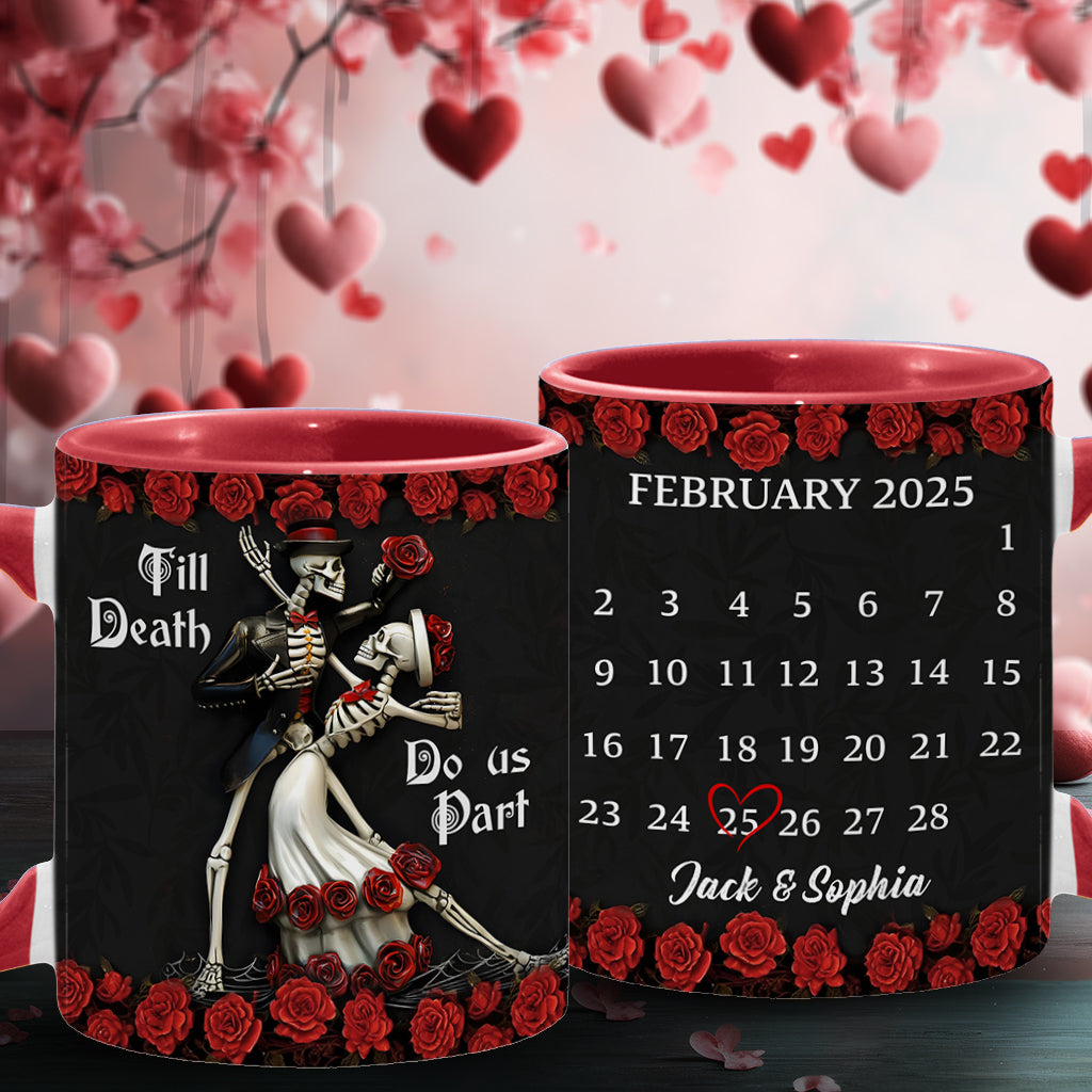 Bis dass der Tod uns scheidet – Personalisierte Tasse für Paare